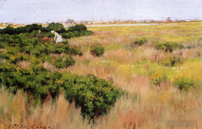 William Merritt Chase Peinture à l'huile - Paysage près de Coney Island