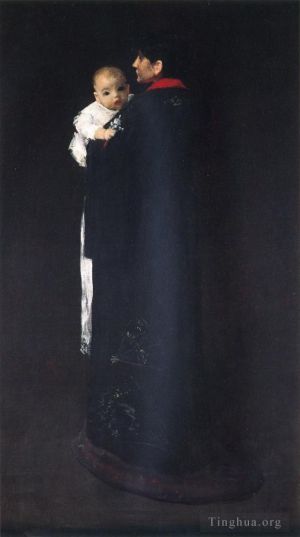 William Merritt Chase œuvres - Mère et enfant alias Le premier portrait