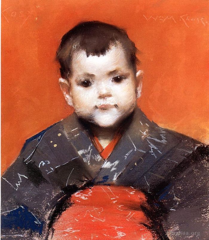 William Merritt Chase Peinture à l'huile - Mon bébé alias Cozy