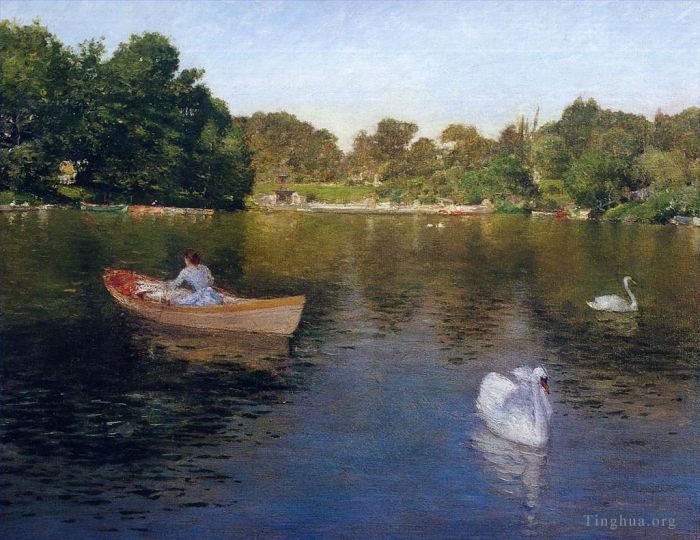 William Merritt Chase Peinture à l'huile - Sur le lac Central Park2