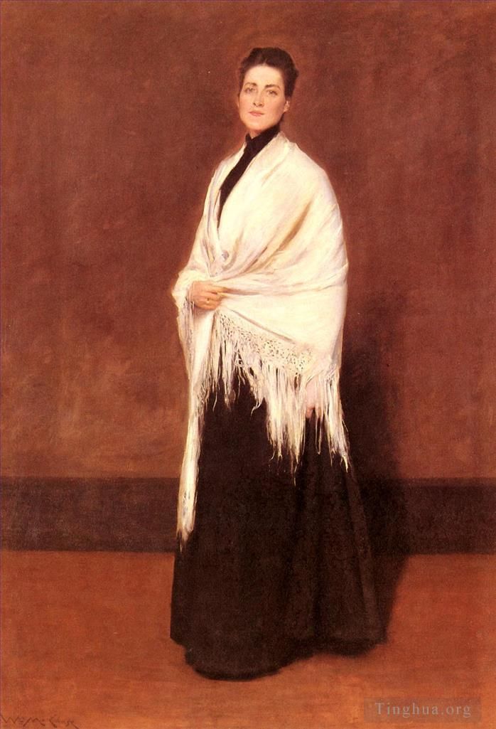 William Merritt Chase Peinture à l'huile - Portrait de Mme CSHAWL