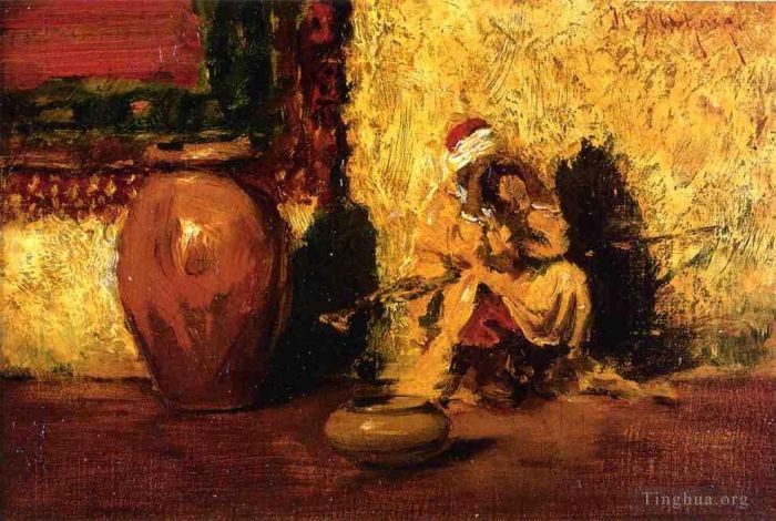 William Merritt Chase Peinture à l'huile - Personnage assis