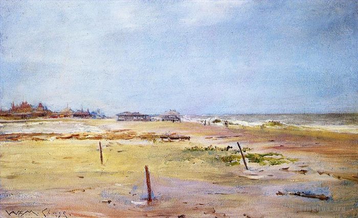 William Merritt Chase Peinture à l'huile - Scène de rivage