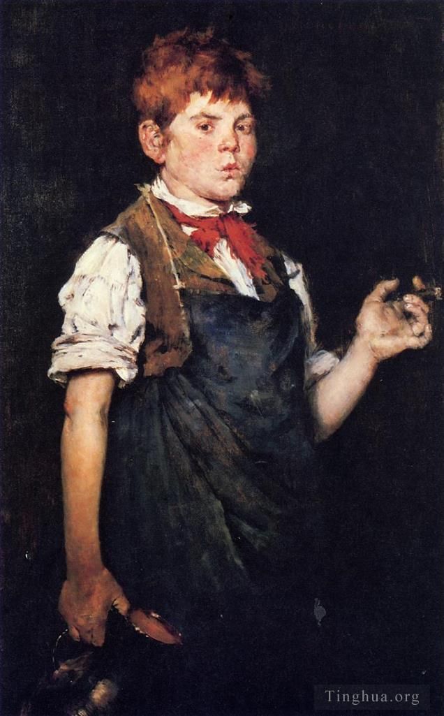 William Merritt Chase Peinture à l'huile - L'apprenti alias Boy Smoking