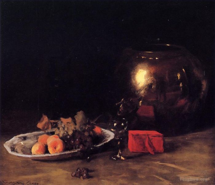 William Merritt Chase Peinture à l'huile - Le grand bol en laiton