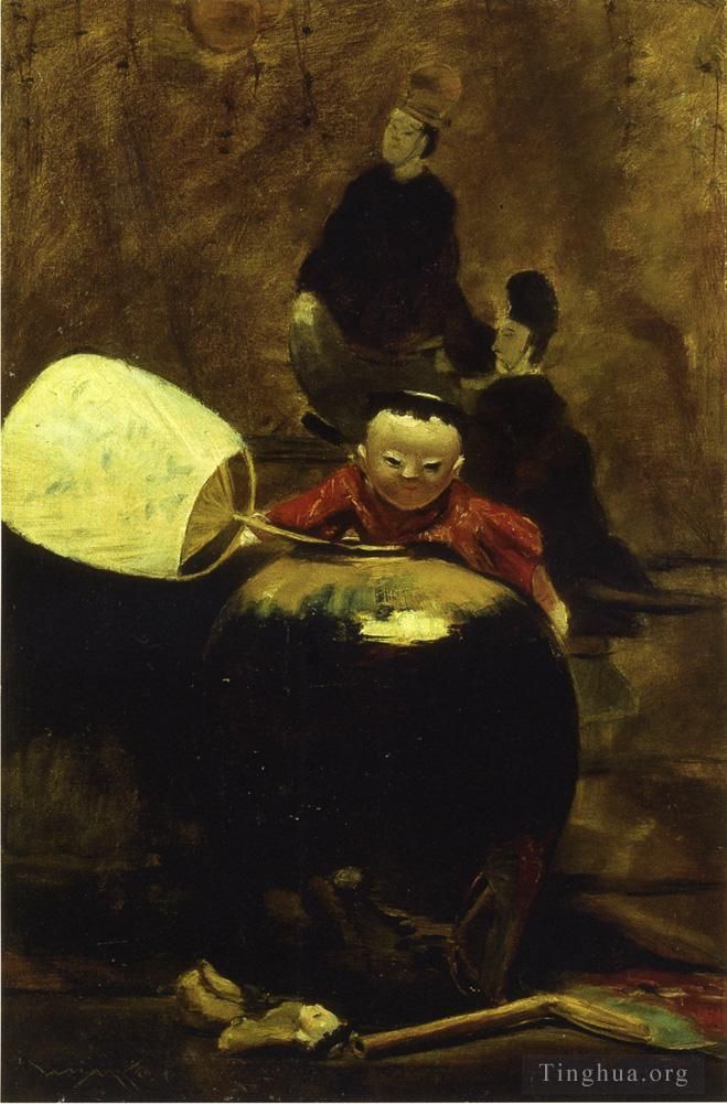 William Merritt Chase Peinture à l'huile - La poupée japonaise