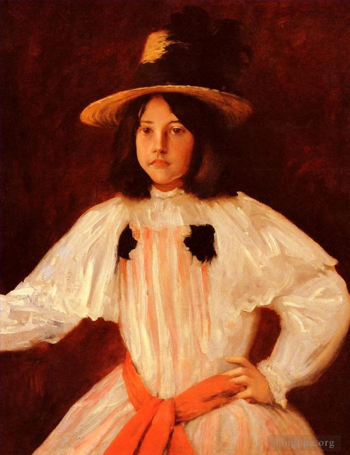 William Merritt Chase Peinture à l'huile - La ceinture rouge