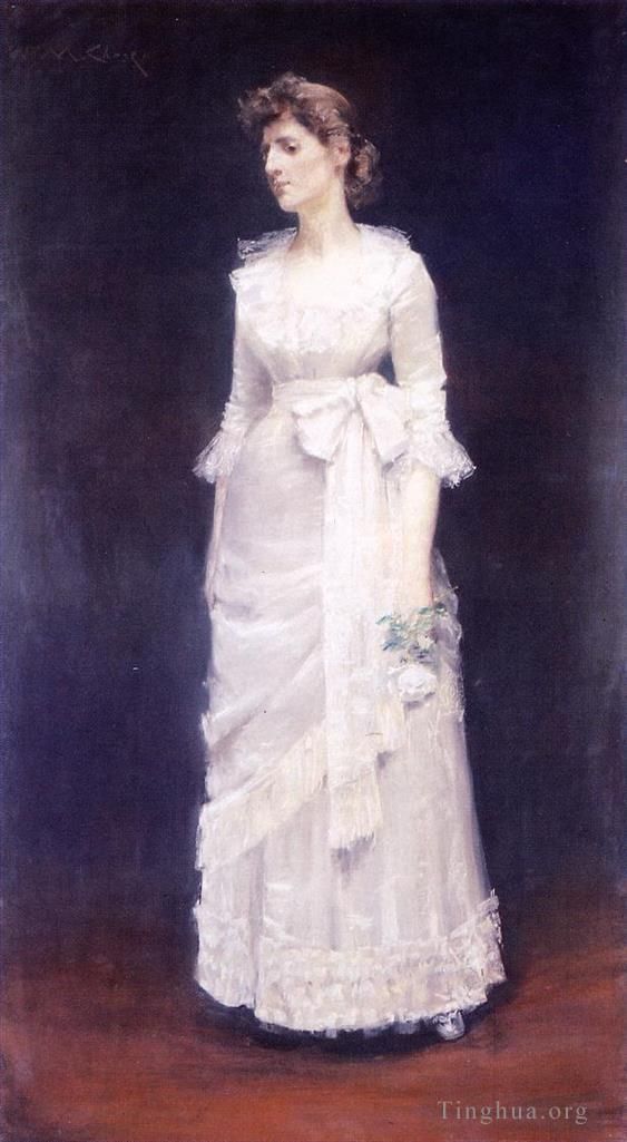 William Merritt Chase Peinture à l'huile - La Rose Blanche alias Miss Jessup