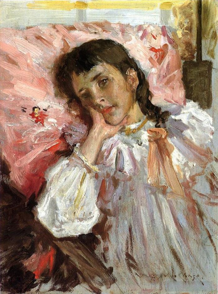 William Merritt Chase Peinture à l'huile - Fatigué alias Portrait de la fille de l'artiste