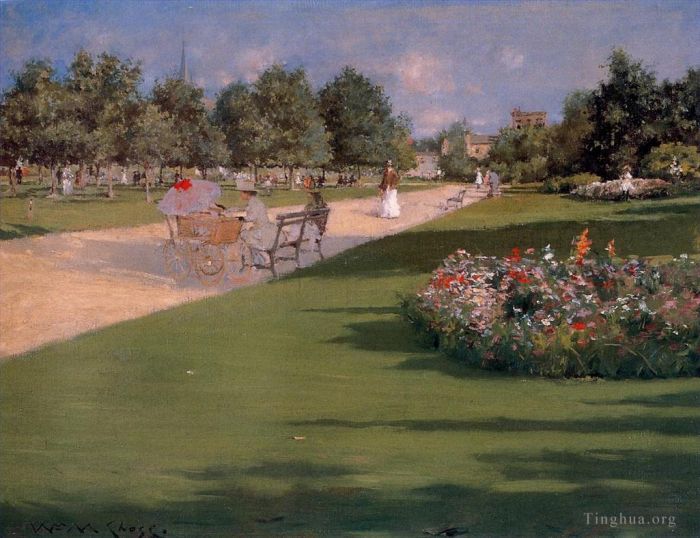 William Merritt Chase Peinture à l'huile - Parc Tompkins à Brooklyn