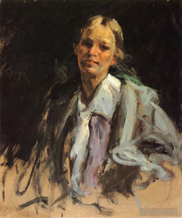 William Merritt Chase Peinture à l'huile - Jeune fille