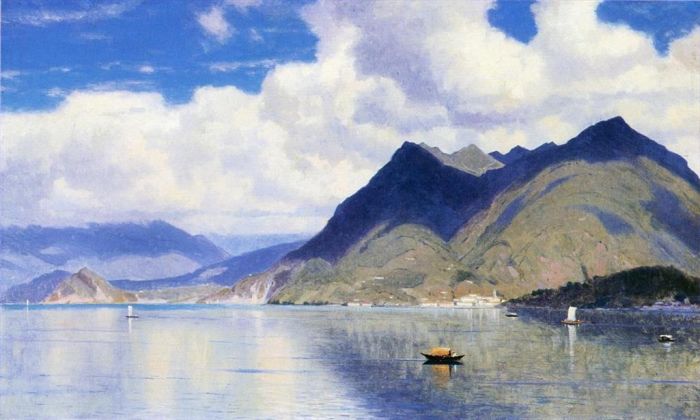 William Stanley Haseltine Peinture à l'huile - Lac Majeur2