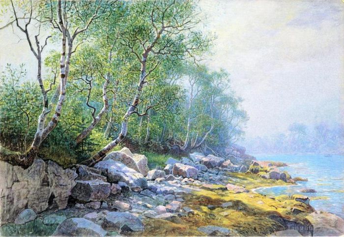 William Stanley Haseltine Peinture à l'huile - Seal Harbor Mont Désert Maine