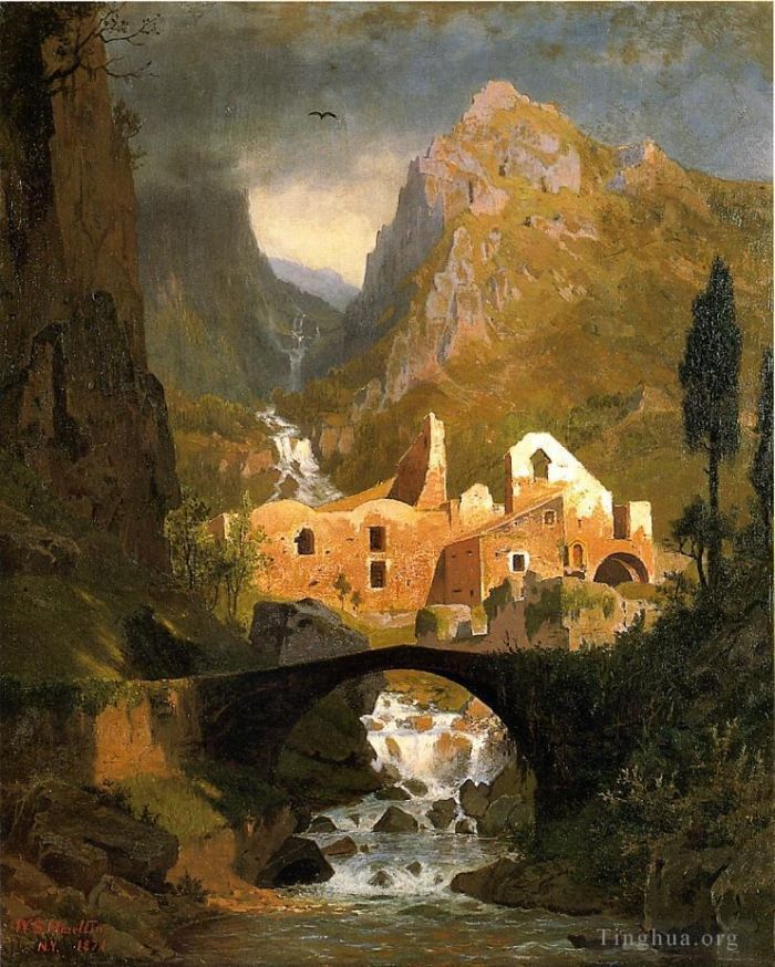 William Stanley Haseltine Peinture à l'huile - Vallée des Molini Amalfi