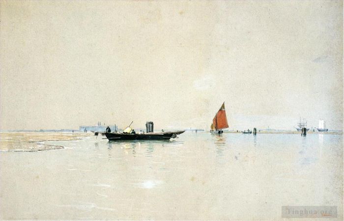 William Stanley Haseltine Peinture à l'huile - Lagune vénitienne