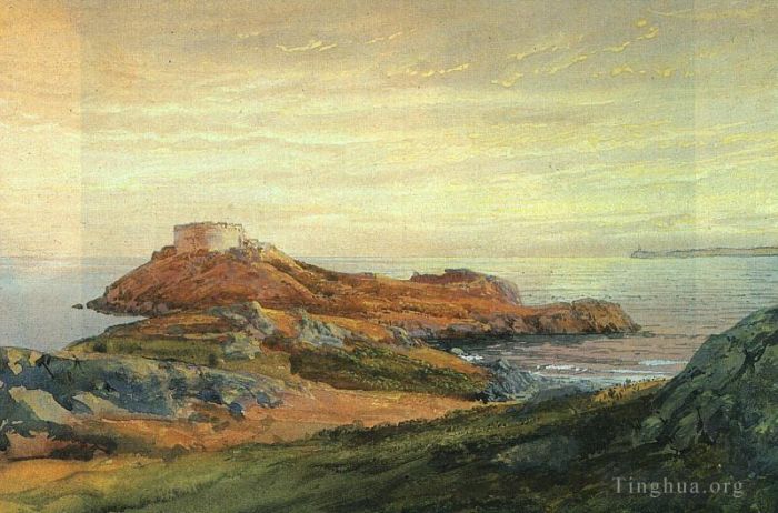 William Trost Richards Peinture à l'huile - Fort Dumplings Jamestown