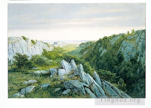 William Trost Richards Peinture à l'huile - Du paradis au purgatoire Newport