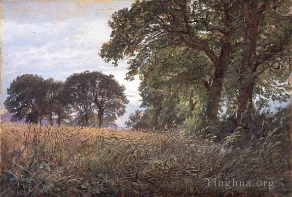 William Trost Richards Peinture à l'huile - Tennysons Farm Farmington Île de Wight SMG