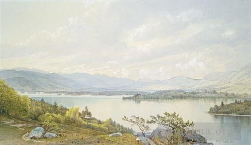 William Trost Richards Peinture à l'huile - Lac Squam et les montagnes Sandwich
