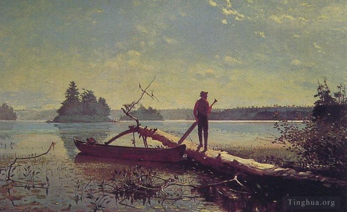 Winslow Homer Peinture à l'huile - Un lac Adirondack