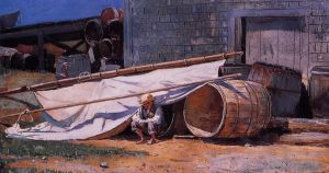 Winslow Homer œuvres - Garçon dans un chantier naval, alias Garçon avec des barils