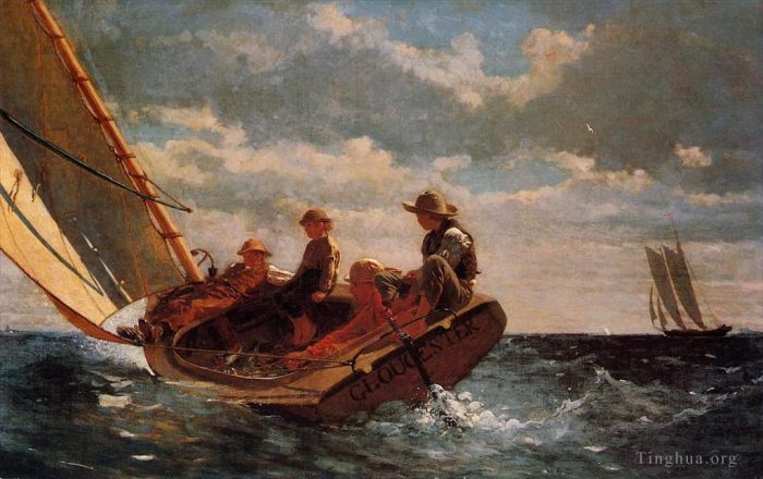 Winslow Homer Peinture à l'huile - Breezing Up alias A Fair Wind