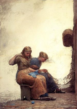 Winslow Homer œuvres - Réparer les filets