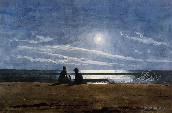 Winslow Homer Peinture à l'huile - Clair de lune