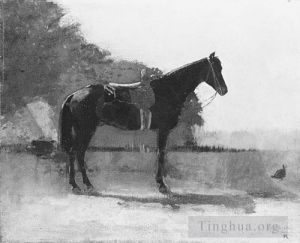 Winslow Homer œuvres - Cheval de selle dans la cour de ferme