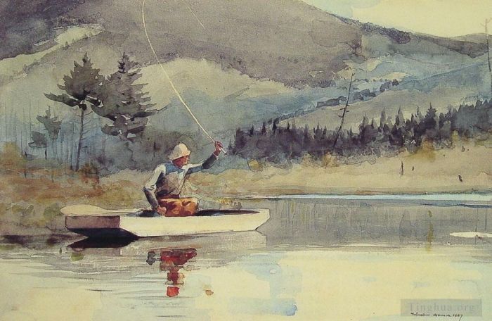 Winslow Homer Types de peintures - Une piscine tranquille par une journée ensoleillée