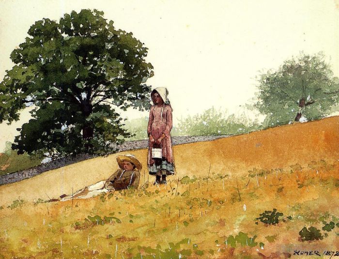 Winslow Homer Types de peintures - Garçon et fille sur une colline