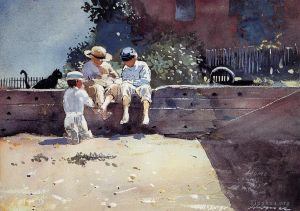 Winslow Homer œuvres - Garçons et chaton