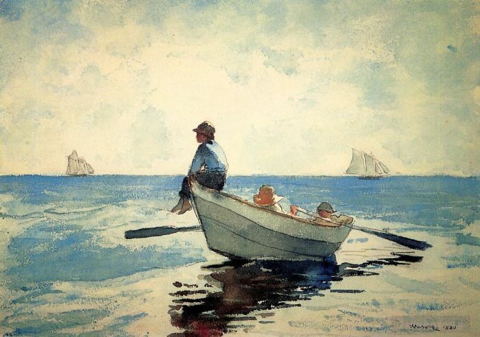 Winslow Homer Types de peintures - Garçons dans un Dory2