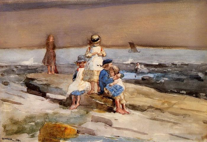 Winslow Homer Types de peintures - Enfants sur la plage