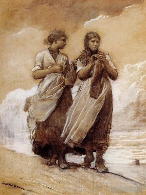 Winslow Homer œuvres - Pêcheuses sur Shore Tynemouth