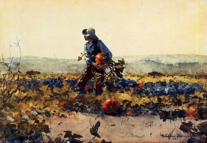 Winslow Homer Types de peintures - Pour la vieille chanson anglaise de Farmers Boy