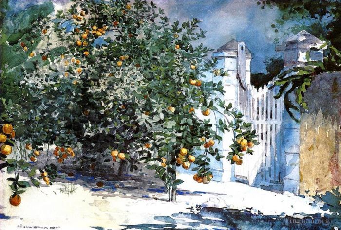 Winslow Homer Types de peintures - Orange Tree Nassau alias Orangers et Gate