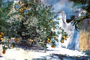 Winslow Homer œuvres - Orange Tree Nassau alias Orangers et Gate