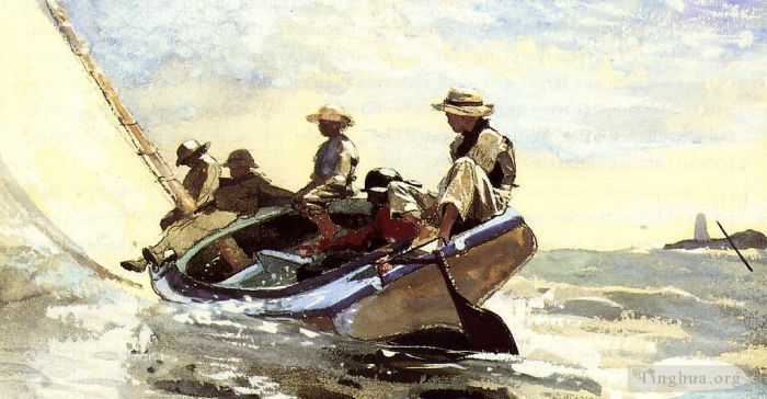 Winslow Homer Types de peintures - Naviguer sur le Catboat