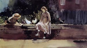 Winslow Homer œuvres - Le mur de la basse-cour