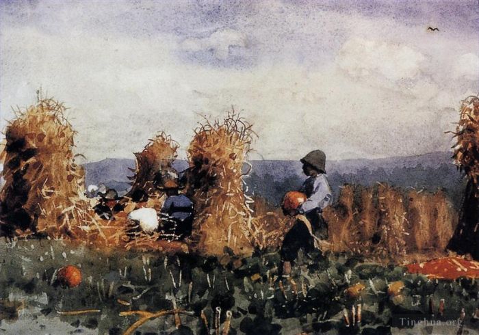 Winslow Homer Types de peintures - Le champ de citrouilles