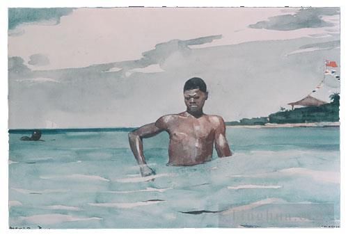 Winslow Homer Types de peintures - Le baigneur
