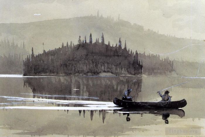 Winslow Homer Types de peintures - Deux hommes dans un canoë