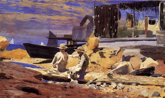 Winslow Homer Types de peintures - En attendant les bateaux