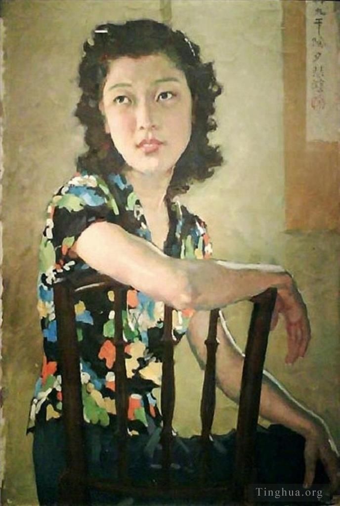 Xu Beihong Art Chinois - Un portrait de jeune femme 1940