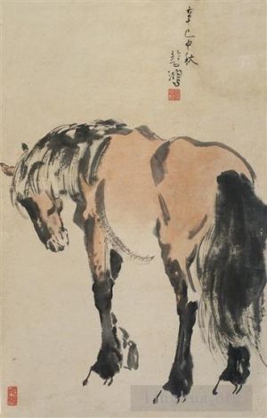Xu Beihong œuvres - Un cheval debout 1941