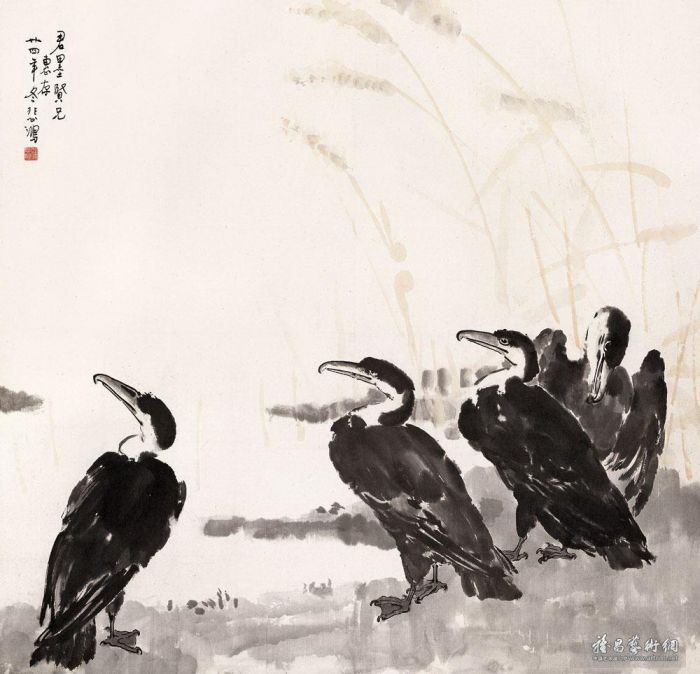 Xu Beihong Art Chinois - Des oiseaux