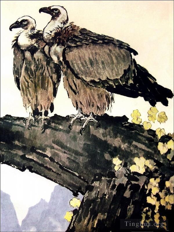 Xu Beihong Art Chinois - Couples d'aigles