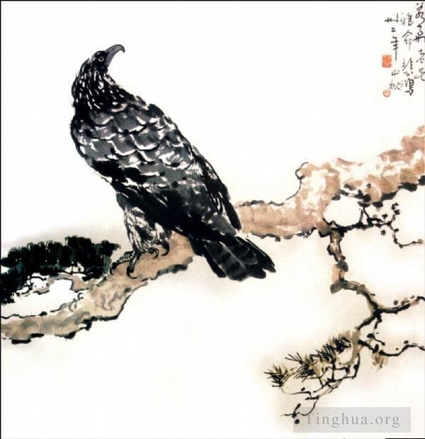 Xu Beihong Art Chinois - Aigle sur branche