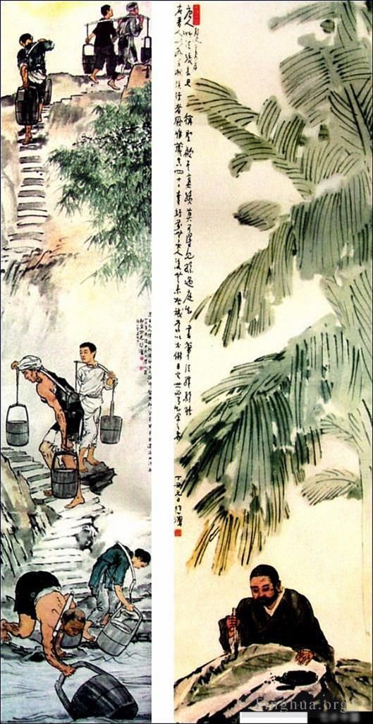 Xu Beihong Art Chinois - Les agriculteurs